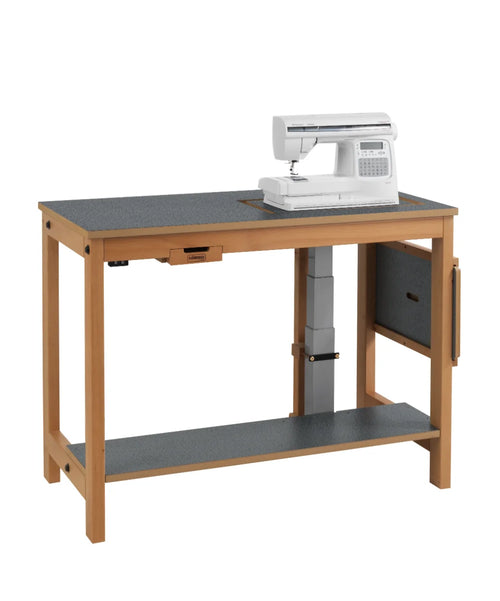 Sjöbergs Nähmaschinentisch, mit Elektrolift, dunkelgrau Virrvarr