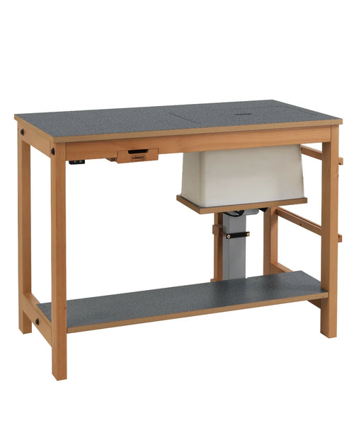 Sjöbergs Nähmaschinentisch, mit Elektrolift, dunkelgrau Virrvarr