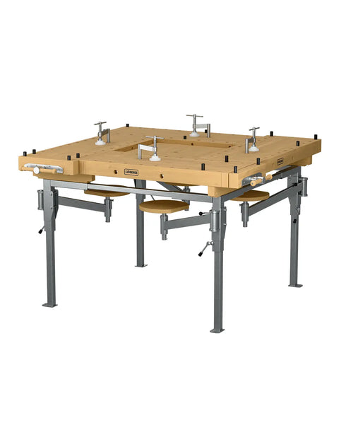 Sjöbergs EDU 1300 mit Stahlgestell 4-Werkstation, mit Hocker