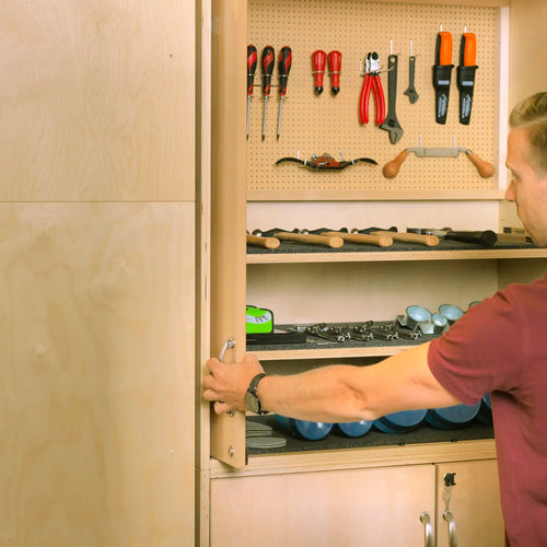 Sjöbergs Schrank 1, Glas-/Birkentür