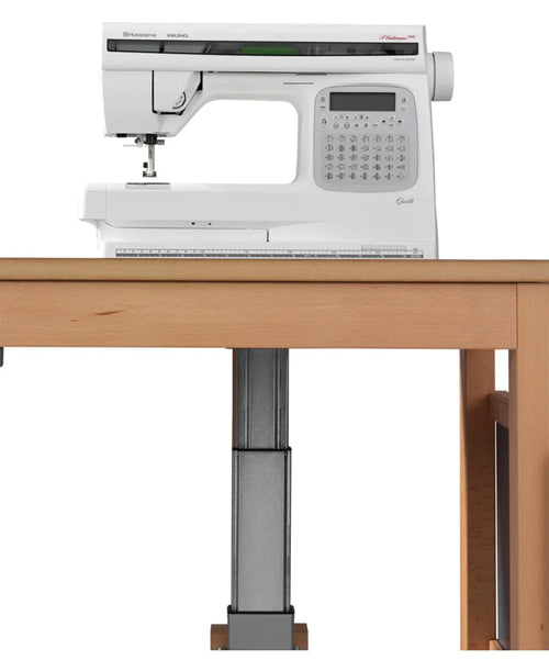 Sjöbergs Nähmaschinentisch, mit Elektrolift, dunkelgrau Virrvarr