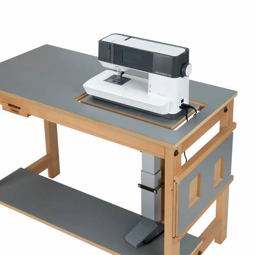 Sjöbergs Nähmaschinentisch, mit Elektrolift, dunkelgrau