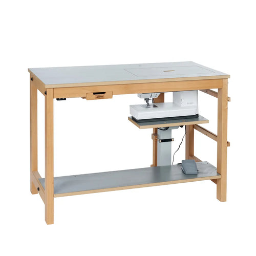 Sjöbergs Nähmaschinentisch, mit Elektrolift, dunkelgrau